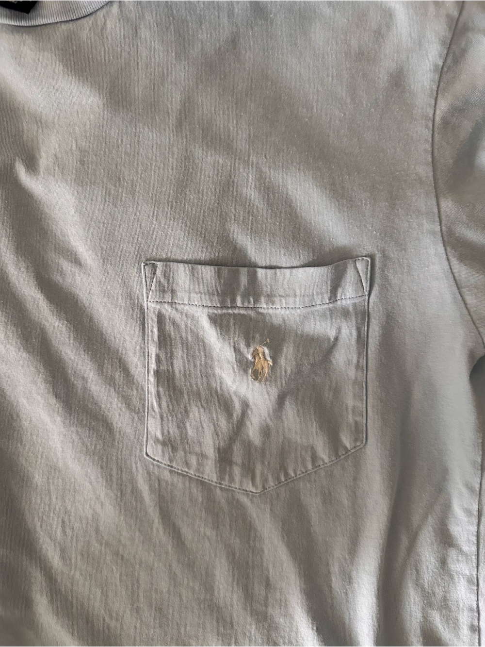 Vintage Ralph Lauren Light Blue Pocket Crew Neck T-Shirt - Picture 2 of 3